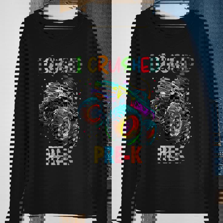 I Crushed Pre-K Graduation Boys Monster Truck Sweatshirt Gifts for Old Women