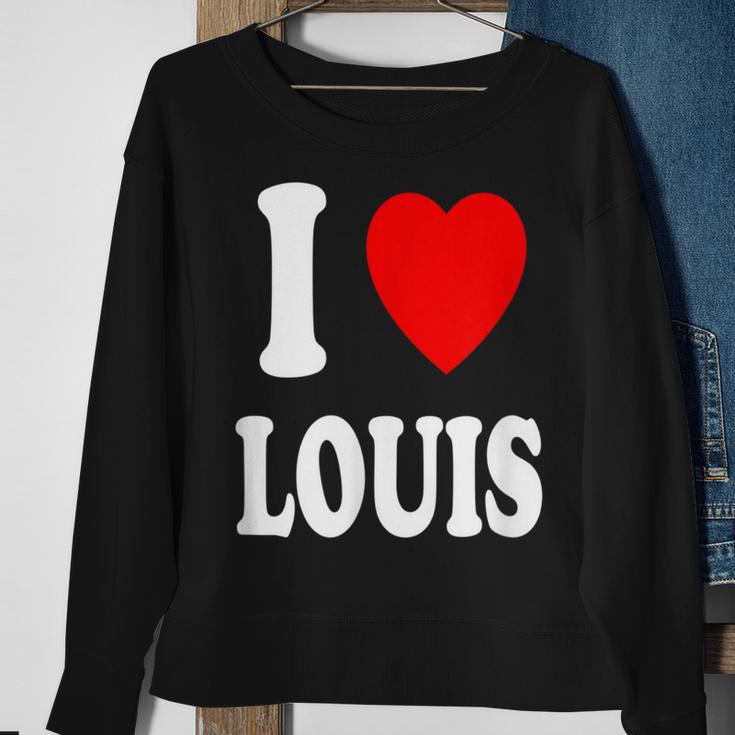 I Heart Love Louis Cute Matching Couple Spouse Sweatshirt Gifts for Old Women