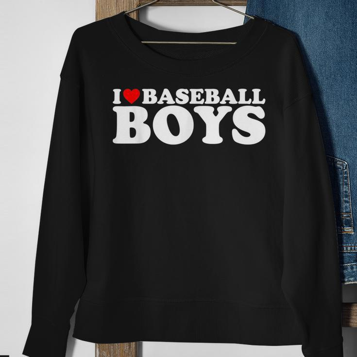 I Love Baseball Boys I Heart Baseball Boys Funny Red Heart Sweatshirt Gifts for Old Women