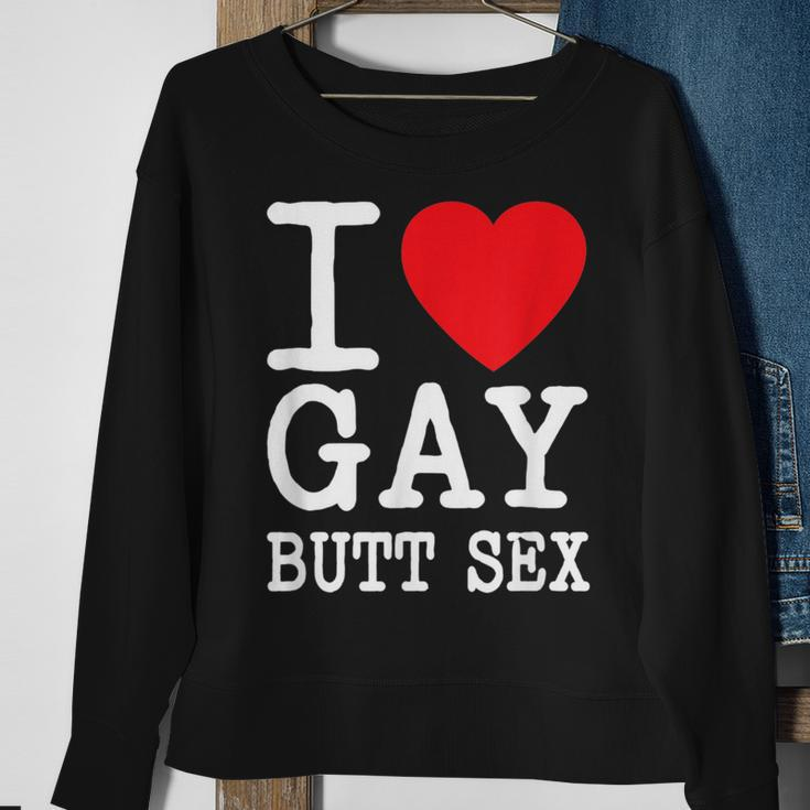 I Love Gay Butt Sex A Funny Dirty Adult Homosexual Red Heart Sweatshirt Gifts for Old Women
