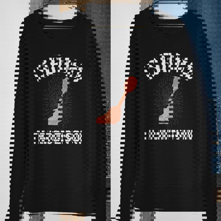 I Survived The Wooden Spoon Spoon Survivor Sweatshirt Gifts for Old Women