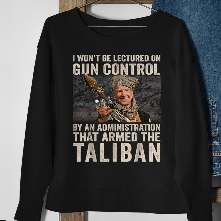 I Wont Be Lectured On Gun Control Funny Biden Taliban Gun Funny Gifts Sweatshirt Gifts for Old Women