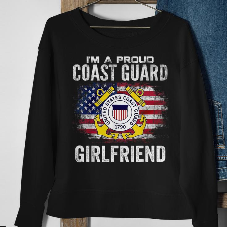Im A Proud Coast Guard Girlfriend With American Flag Gift Sweatshirt Gifts for Old Women