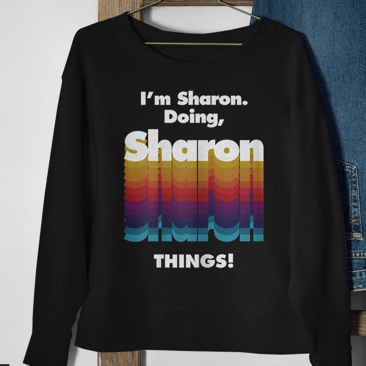 Im Sharon Doing Sharon Things Funny Birthday Name Grunge Sweatshirt Gifts for Old Women