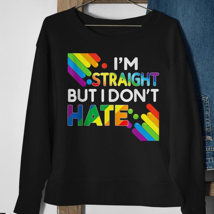 Im Straight But I Dont Hate Lgbt Pride Gay Lesbian Color Sweatshirt Gifts for Old Women