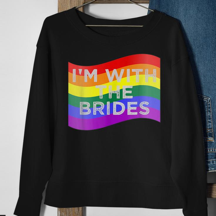 Im With The Brides Lesbian Gay Wedding Party Sweatshirt Gifts for Old Women
