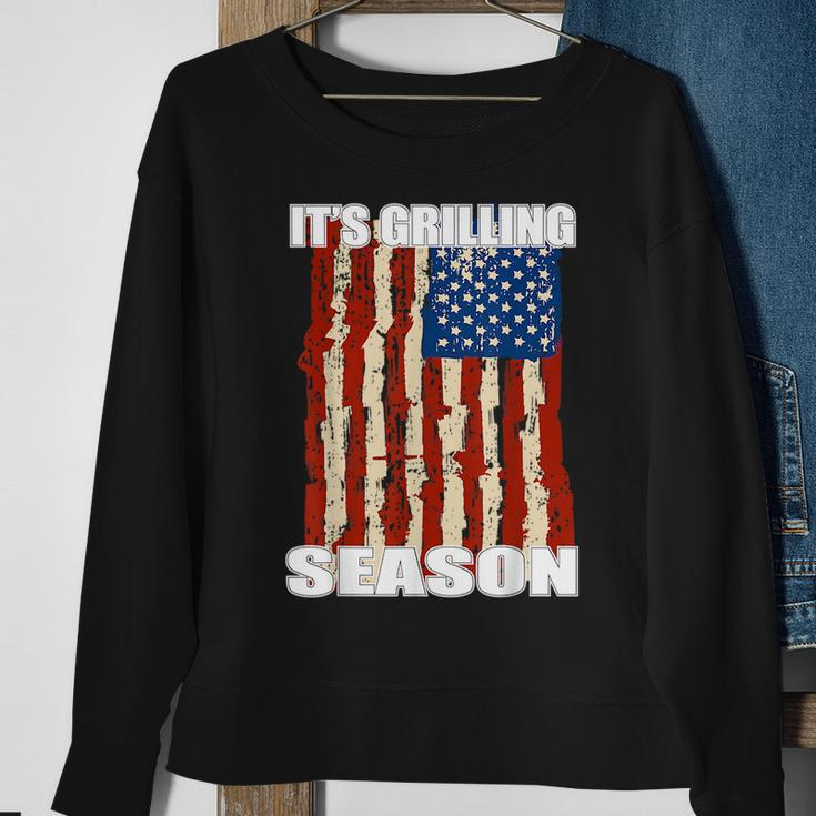 Its Grilling Season Men Usa Flag Bbq Tools Summer Usa Funny Gifts Sweatshirt Gifts for Old Women