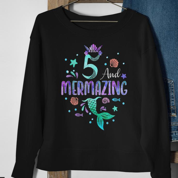 Its My Mermazing 5Th Birthday Mermaid Girl Theme 5 Yrs Old Sweatshirt Gifts for Old Women