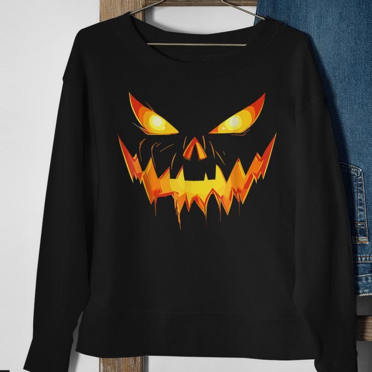 Jack O Lantern Face Pumpkin Scary Halloween Costume Sweatshirt Gifts for Old Women