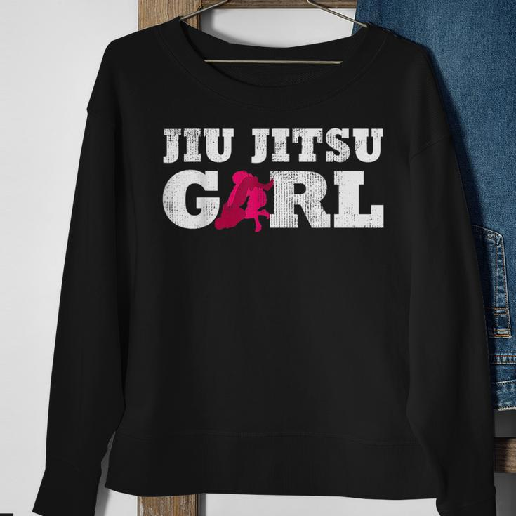 Jiu Jitsu Girl Player Silhouette Sport Gift Sweatshirt Gifts for Old Women