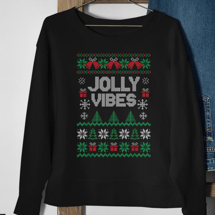 Jolly Vibes Ugly Sweater Jolly Christmas Happy Holidays Sweatshirt Gifts for Old Women