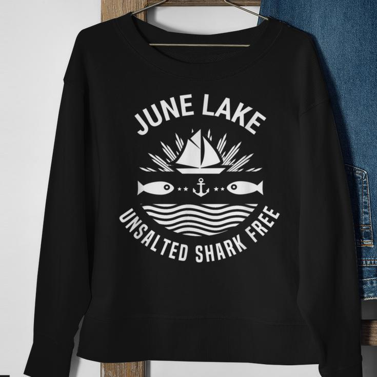 June Lake Unsalted Shark Free California Fishing Road Trip Sweatshirt Gifts for Old Women