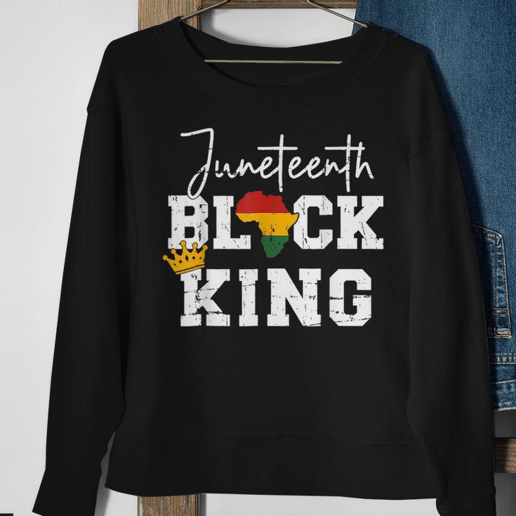 Junenth Black King With Pan African Map Flag Men Boys Sweatshirt Gifts for Old Women