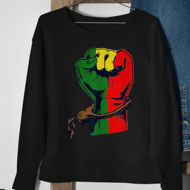 Junenth Fist Black African American Freedom Since 1865 Sweatshirt Gifts for Old Women