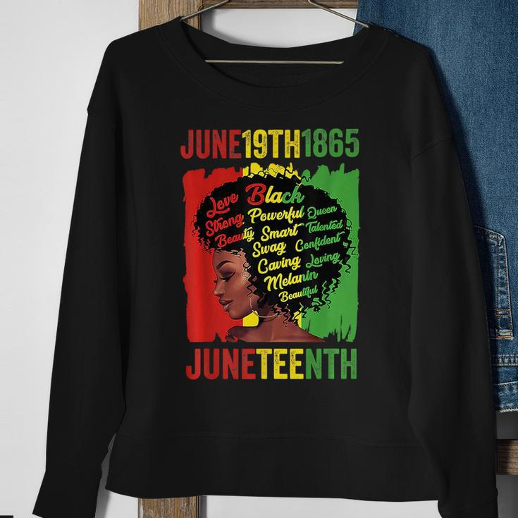 Junenth Is My Independence Day Black Queen Black Pride Sweatshirt Gifts for Old Women