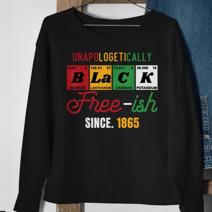 Junenth Unapologetically Black Free-Ish Since 1865 Pride Sweatshirt Gifts for Old Women