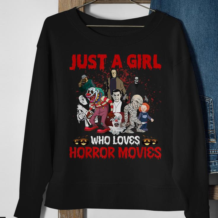 Just A Girl Who Loves Horror Movies Movies Sweatshirt Gifts for Old Women