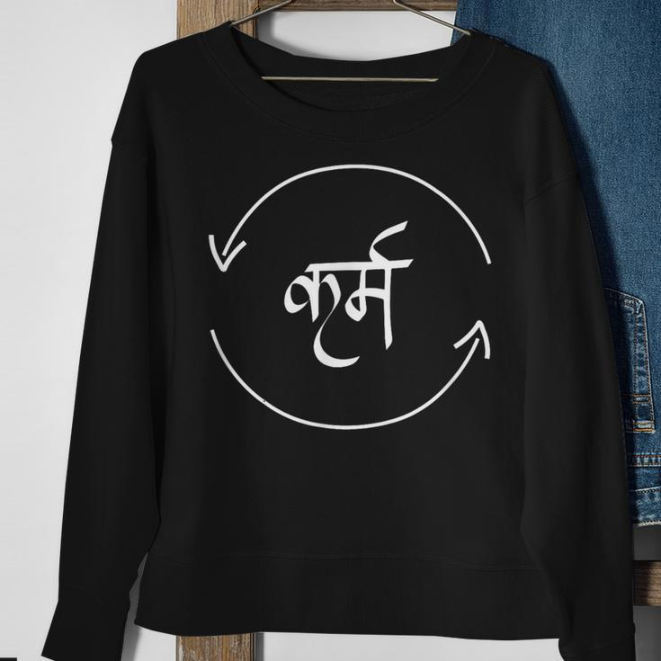 Karma In Hindi Cycle Of Life Spirituality Hindu Dharma Sweatshirt Gifts for Old Women