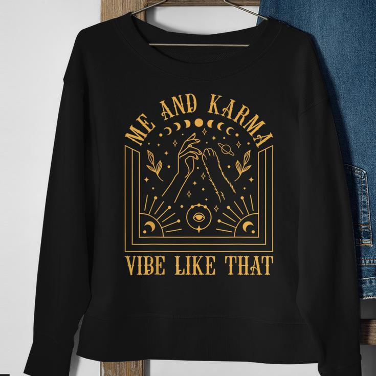 Me And Karma Vibe Like That Cat Moon At-Midnight Cute Sweatshirt Gifts for Old Women