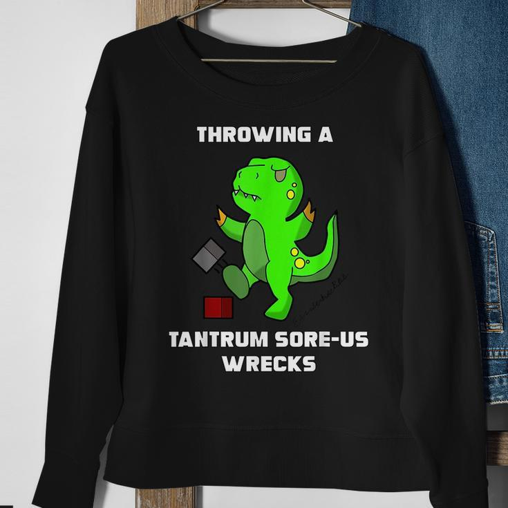Kawaii T-Rex Tantrum Humor Sweatshirt Gifts for Old Women