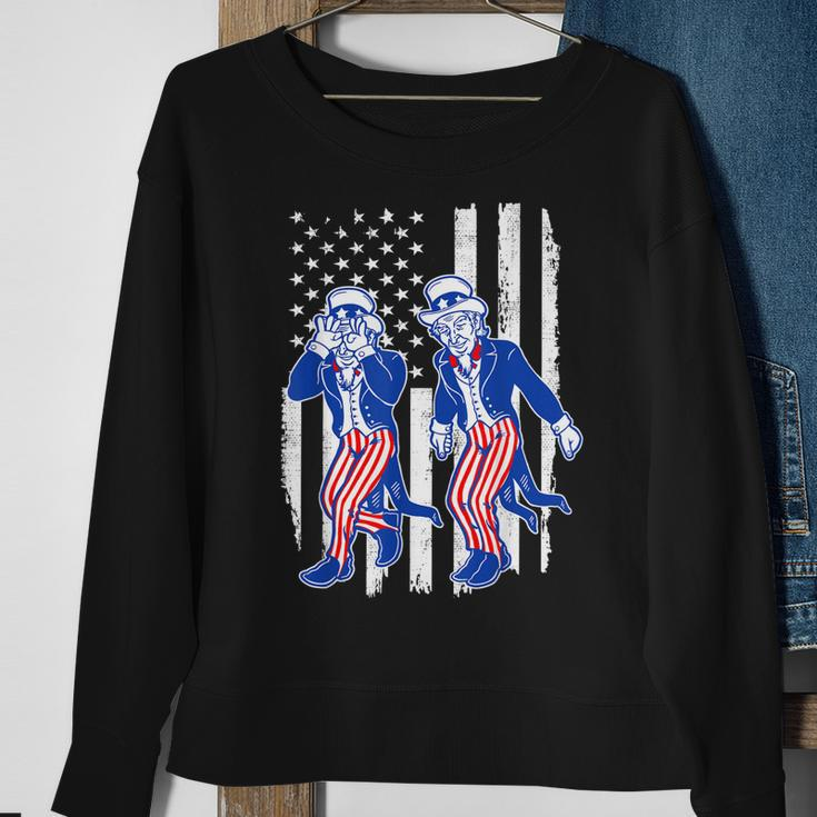 Kids Uncle Sam Griddy Dance 4Th Of July American Flag Sweatshirt Gifts for Old Women