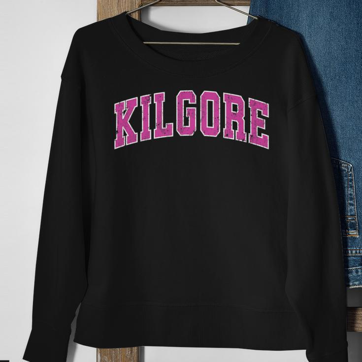Kilgore Texas Tx Vintage Sports Pink Sweatshirt Gifts for Old Women