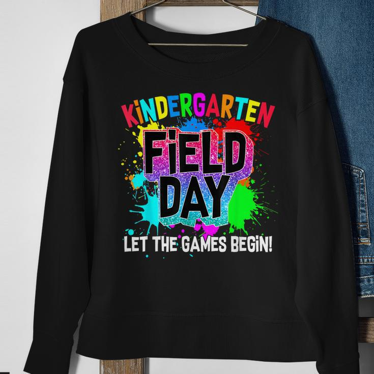 Kindergarten Field Day Let The Games Begin Funny School Trip Sweatshirt Gifts for Old Women