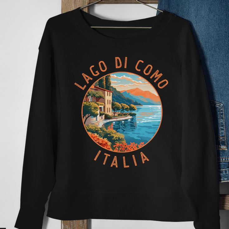 Lago Di Como Italia Distressed Circle Vintage Sweatshirt Gifts for Old Women