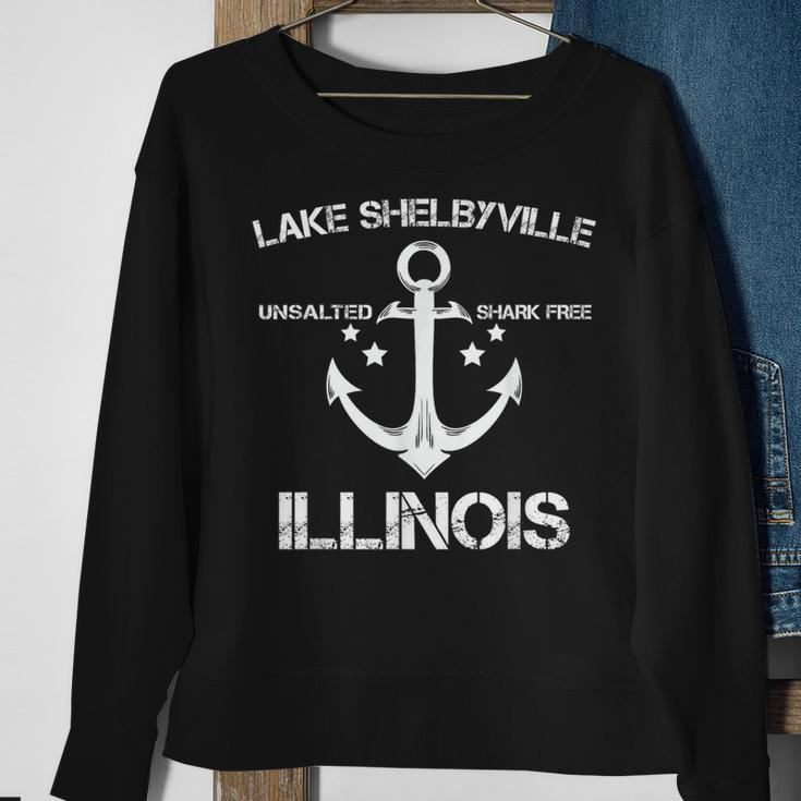 Lake Shelbyville Illinois Fishing Camping Summer Sweatshirt Gifts for Old Women