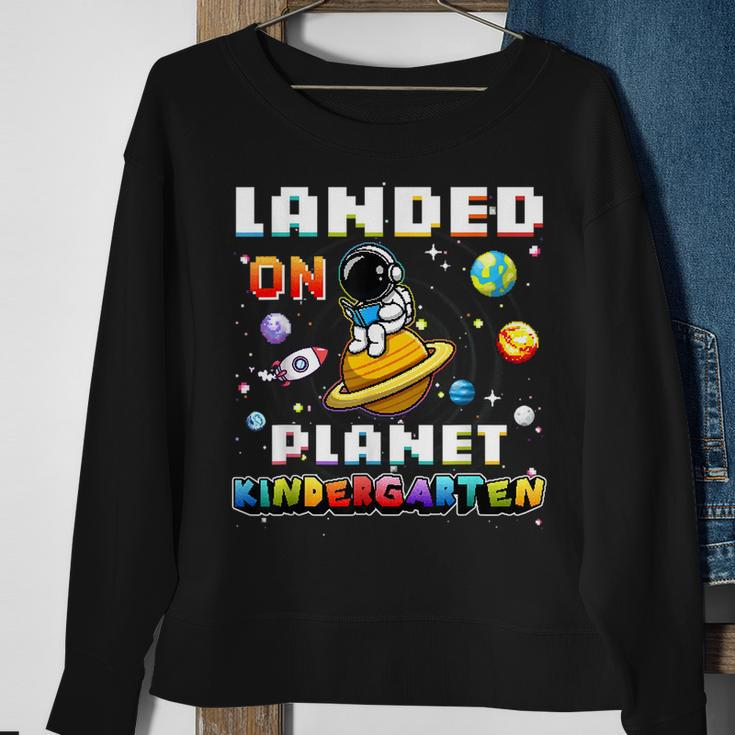Landed On Planet Kindergarten Astronaut Gamer Space Lover Sweatshirt Gifts for Old Women