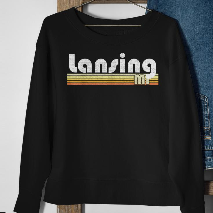 Lansing Michigan Retro Style City Vintage Pride 70S 80S Home Sweatshirt Gifts for Old Women