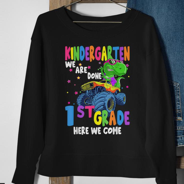 Last Day Of School Kindergarten Truck Dinosaur Graduate Gift Sweatshirt Gifts for Old Women
