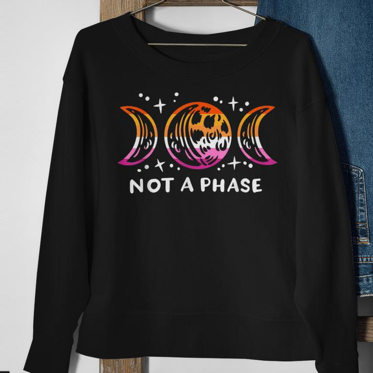 Lesbian Pride Funny Not A Phase Lunar Moon Lgbt Gender Queer Sweatshirt Gifts for Old Women