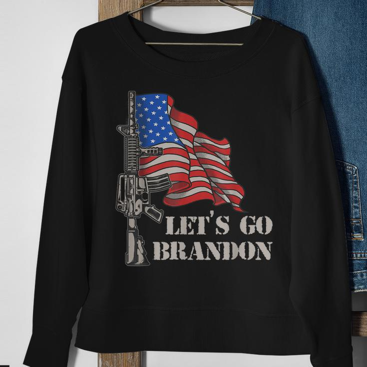 Lets Go Brandon Veteran Us Army Battle Flag Funny Gift Idea Sweatshirt Gifts for Old Women