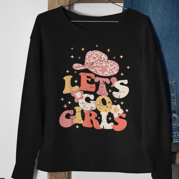 Lets Go Girls Western Cowgirl Hat Bachelorette Bridal Party Sweatshirt Gifts for Old Women