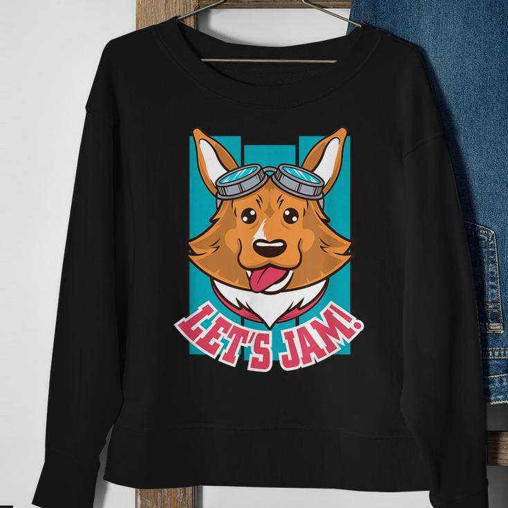 Let's Jam Corgi Dog Sweatshirt Gifts for Old Women