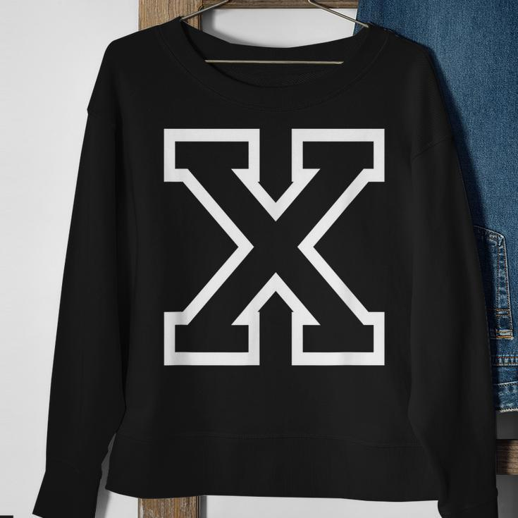 Letter X Alphabet Name Athletic Sports Monogram Outline Sweatshirt Gifts for Old Women