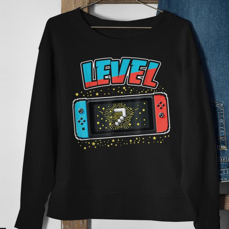 Level 7 Birthday Boy 7 Years Old Video Games Gift Sweatshirt Gifts for Old Women
