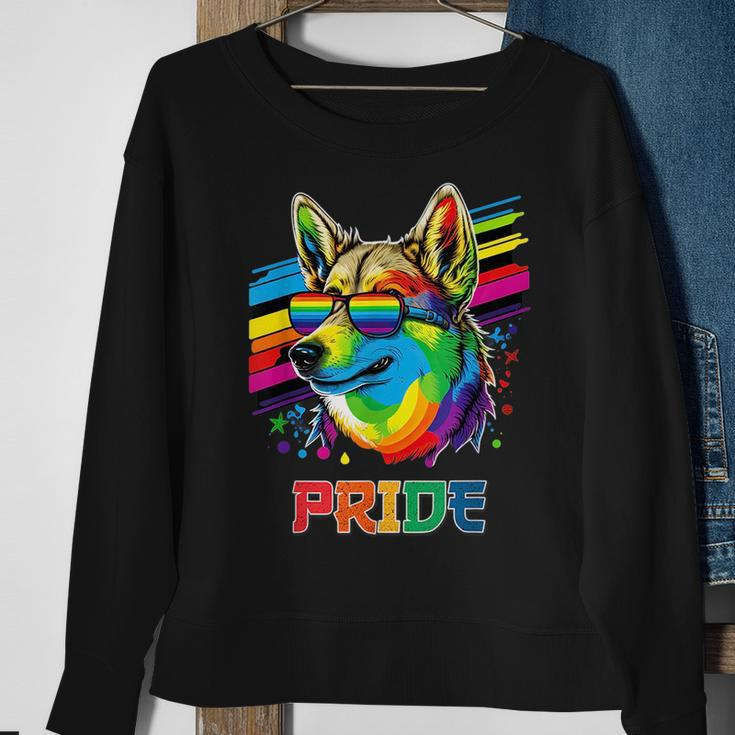 Lgbt Lesbian Gay Pride Swedish Vallhund Dog Sweatshirt Gifts for Old Women