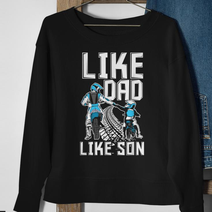 Like Dad Like Son Matching Father Son Motocross Dirt Bike Sweatshirt Gifts for Old Women