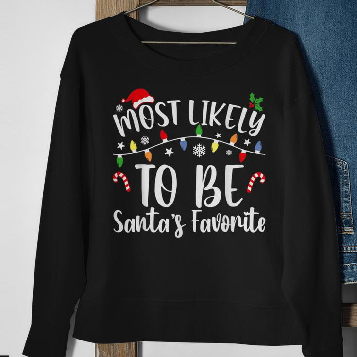 Most Likely To Be Santa's Favorite Christmas Family Matching Sweatshirt Gifts for Old Women
