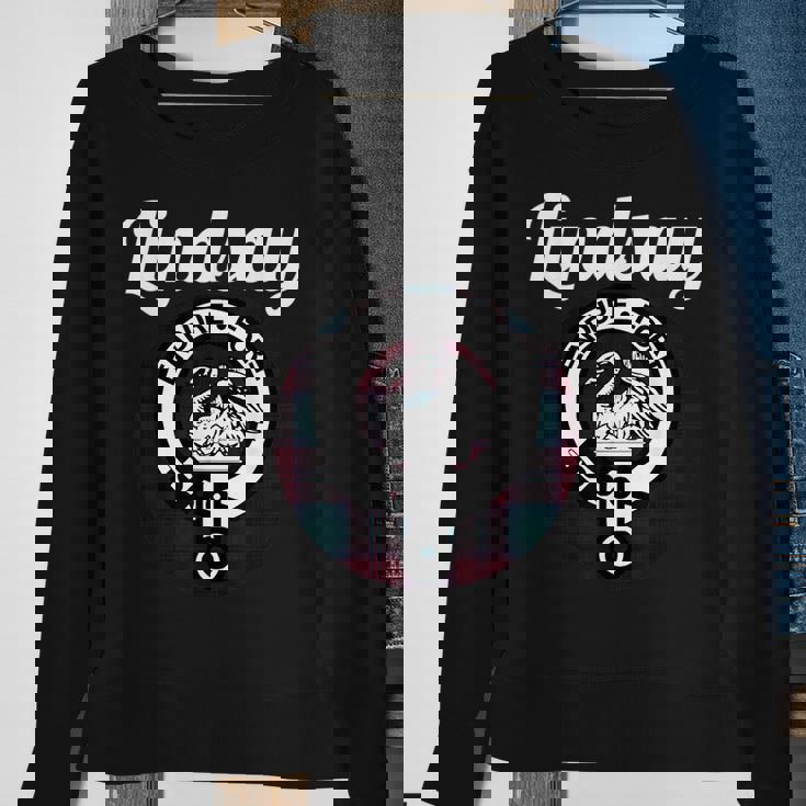 Lindsay Clan Scottish Name Coat Of Arms Tartan Sweatshirt Gifts for Old Women