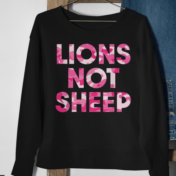 Lions Not Sheep Pink Camo Camouflage Sweatshirt Gifts for Old Women