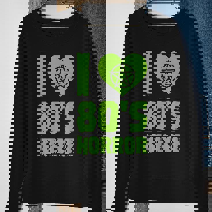I Love 80S Horror Heart Pentagram Scary Movie Retro Vintage Scary Movie Sweatshirt Gifts for Old Women