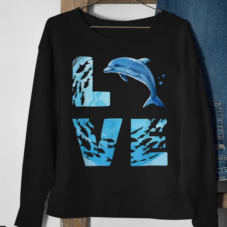 Love Bottlenose Dolphin Whale Sea Animals Marine Mammal Sweatshirt Gifts for Old Women