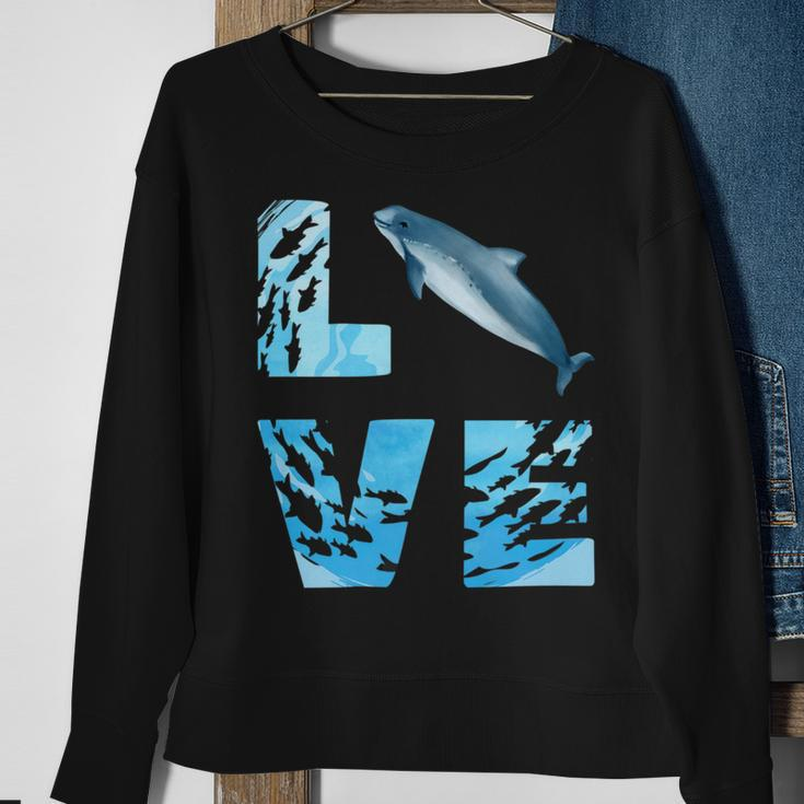 Love Harbor Porpoise Whale Sea Animals Marine Mammal Whales Sweatshirt Gifts for Old Women