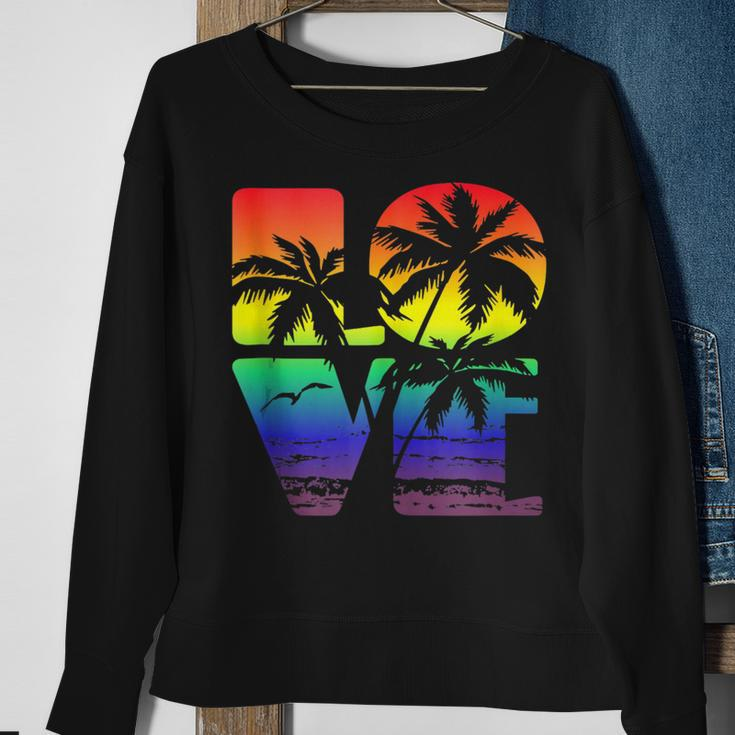 Love Is Love Gay Pride Lgbt Beach Sweatshirt Gifts for Old Women