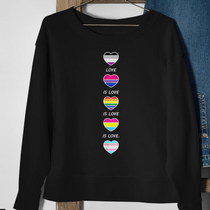 Love Is Love Pride Lgbtq Lgbt Gay Asexual Bi Pansexual Trans Sweatshirt Gifts for Old Women