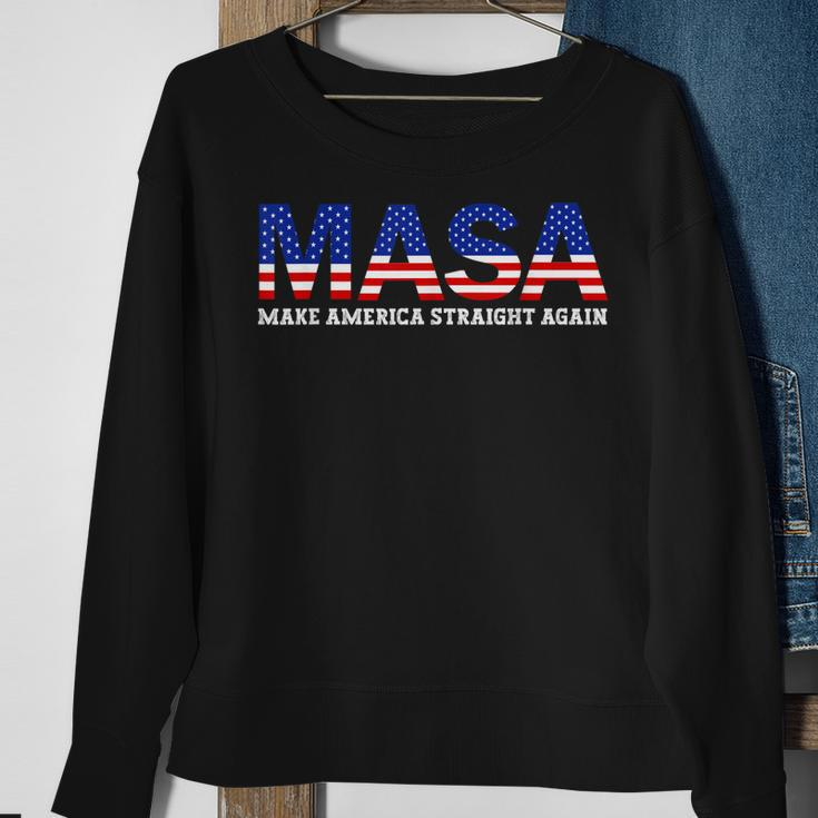 Make America Straight Again Political Funny Masa 4Th Of July Sweatshirt Gifts for Old Women