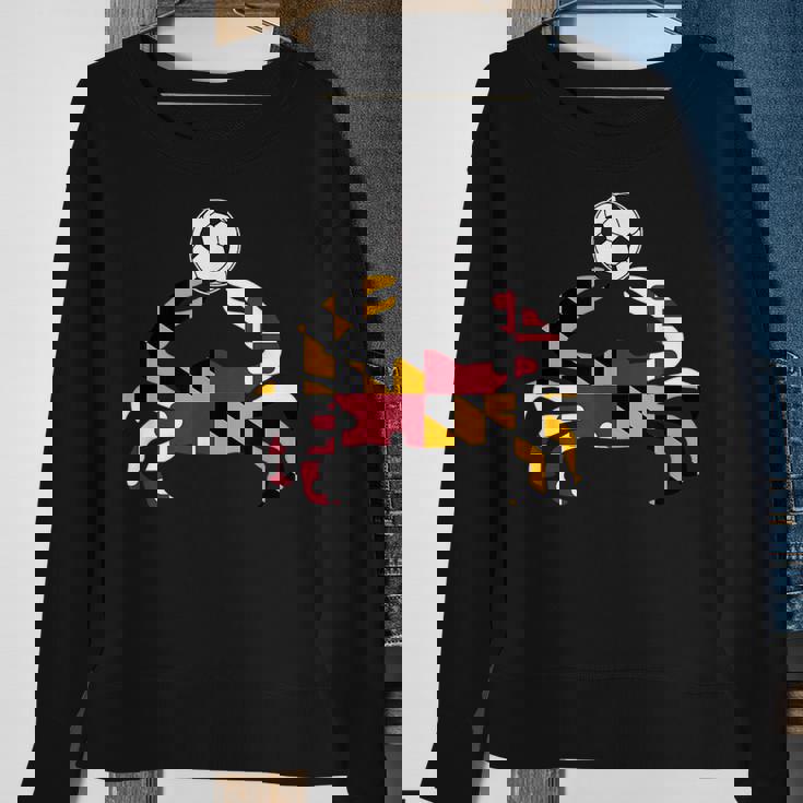 Maryland State Flag Blue Crab Pride With Soccer Ball Sweatshirt Gifts for Old Women